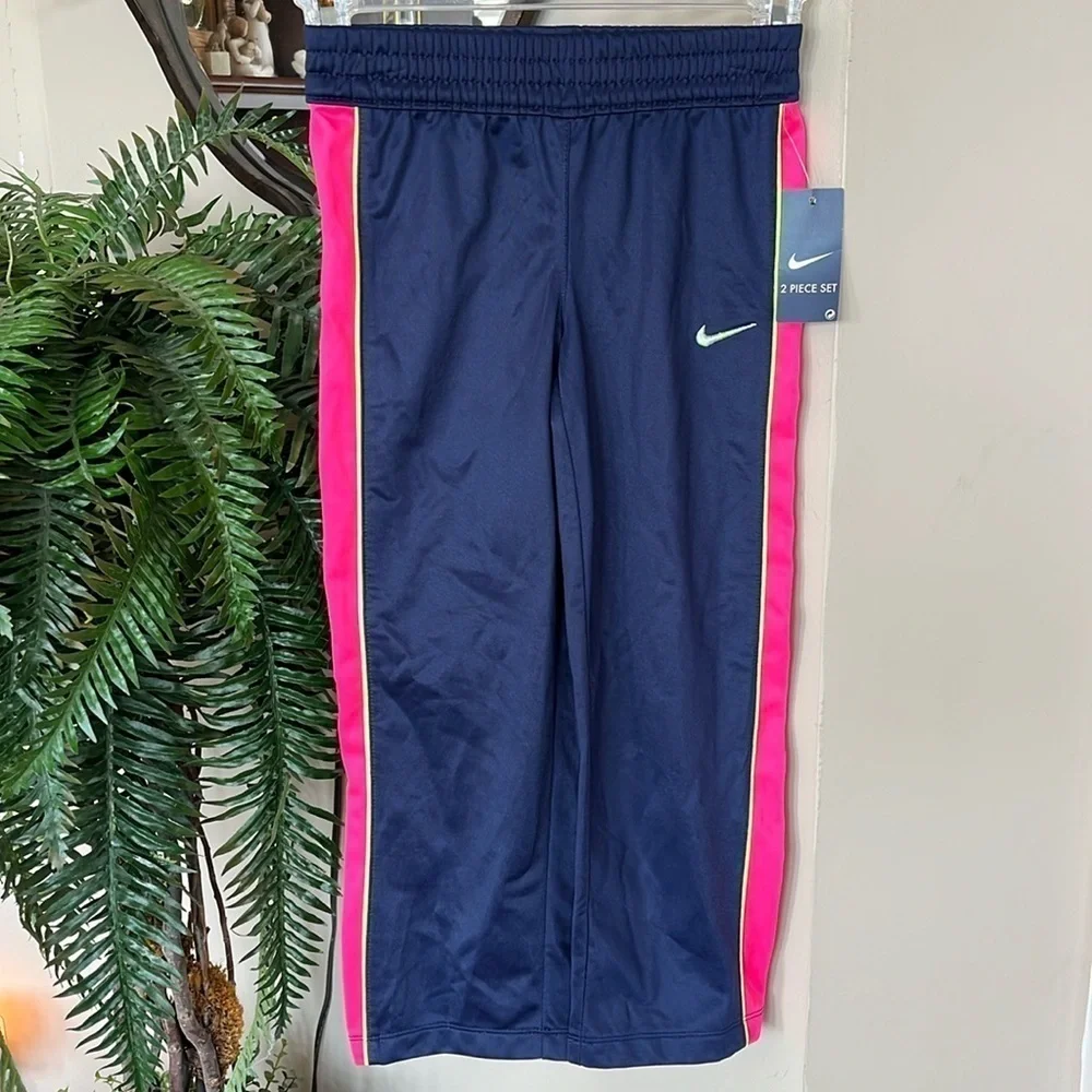 Brand New Nike Tracksuit Zip Up Jacket Track Pants Navy Blue Hot Pink Sporty - Picture 5 of 15